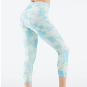 Fabletics Power Hold Crop Leggings AND Mila Bra Cloud Print Set